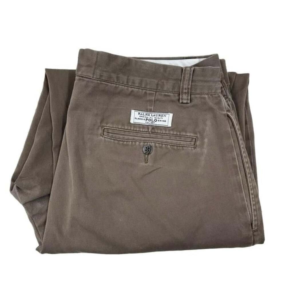 Polo Ralph Lauren Hammond Chino Pants Brown Pleated Cotton